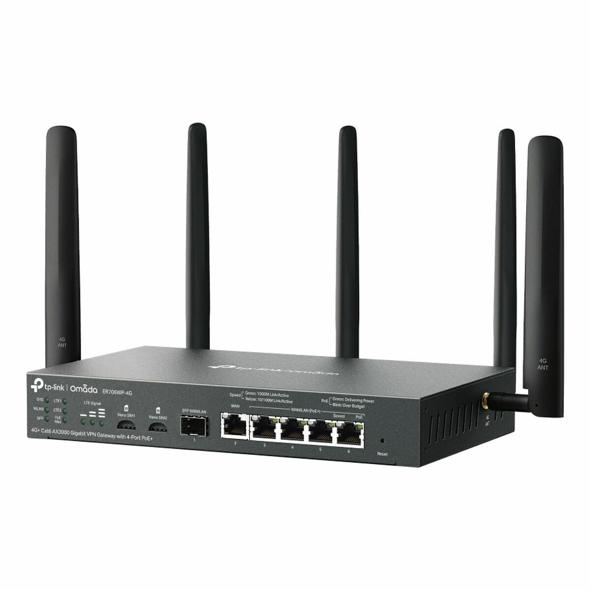 Picture of Router TP-Link ER706WP-4G Black USB RJ45 Ethernet LAN PoE x 1