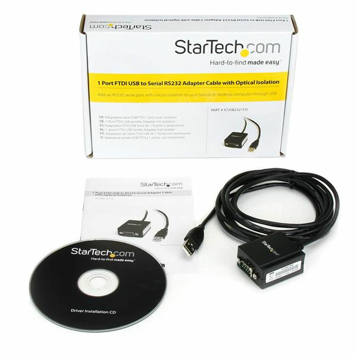 USB til RS232-adapter Startech ICUSB2321FIS         Sort