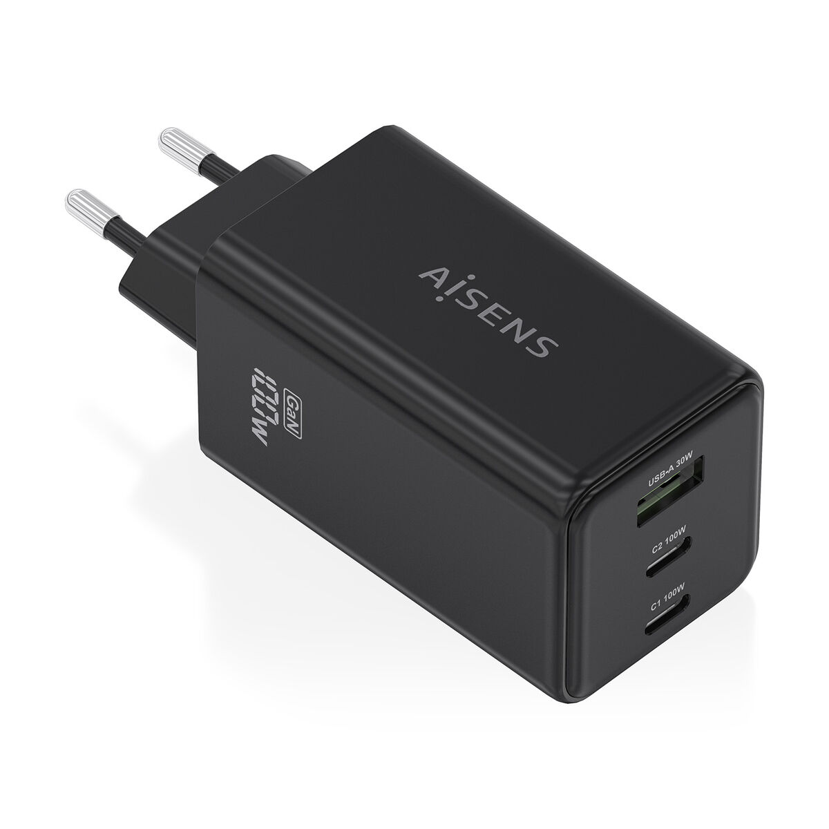 Bild von Wall Charger Aisens GAN Black 100 W