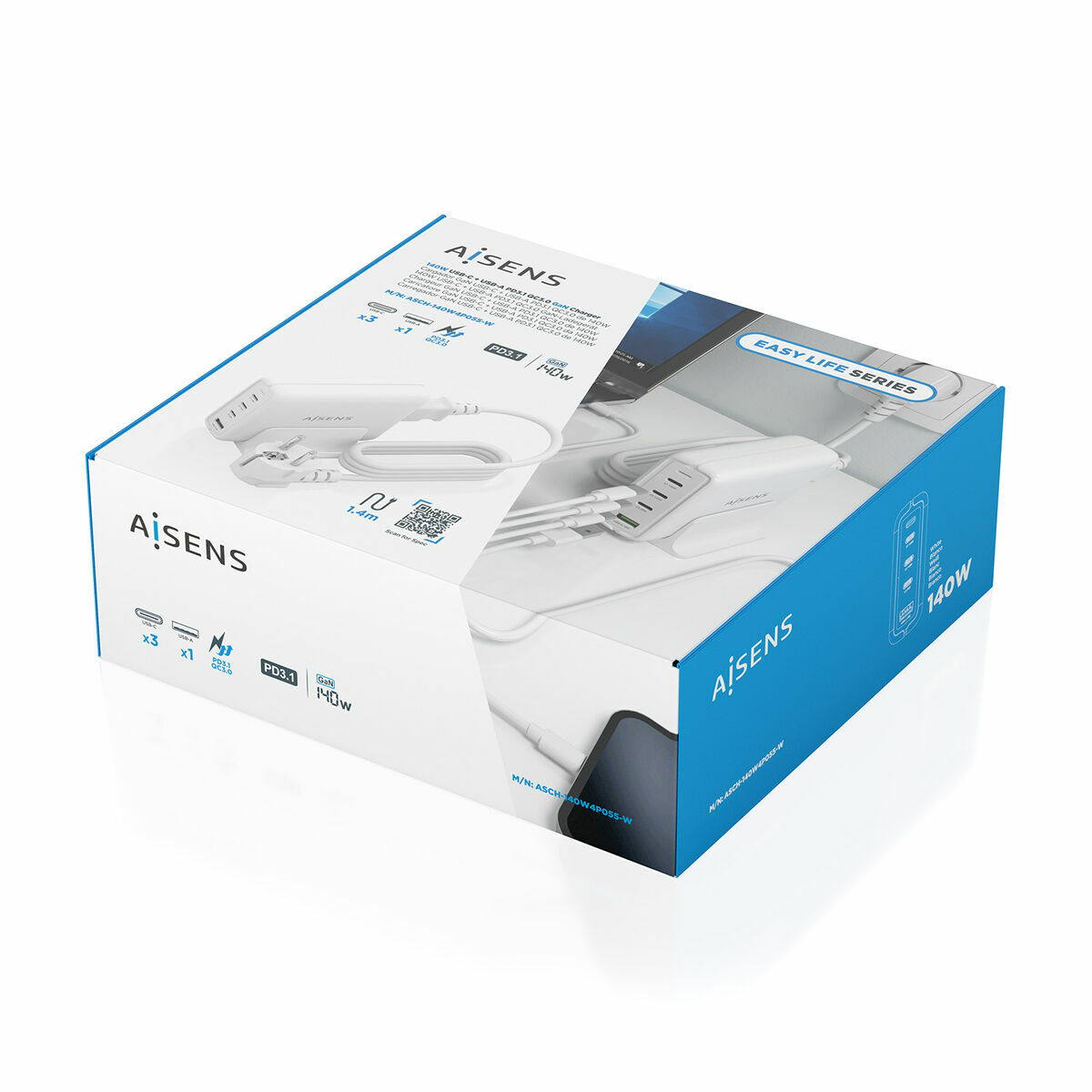 Picture of Wall Charger Aisens GAN White 140 W