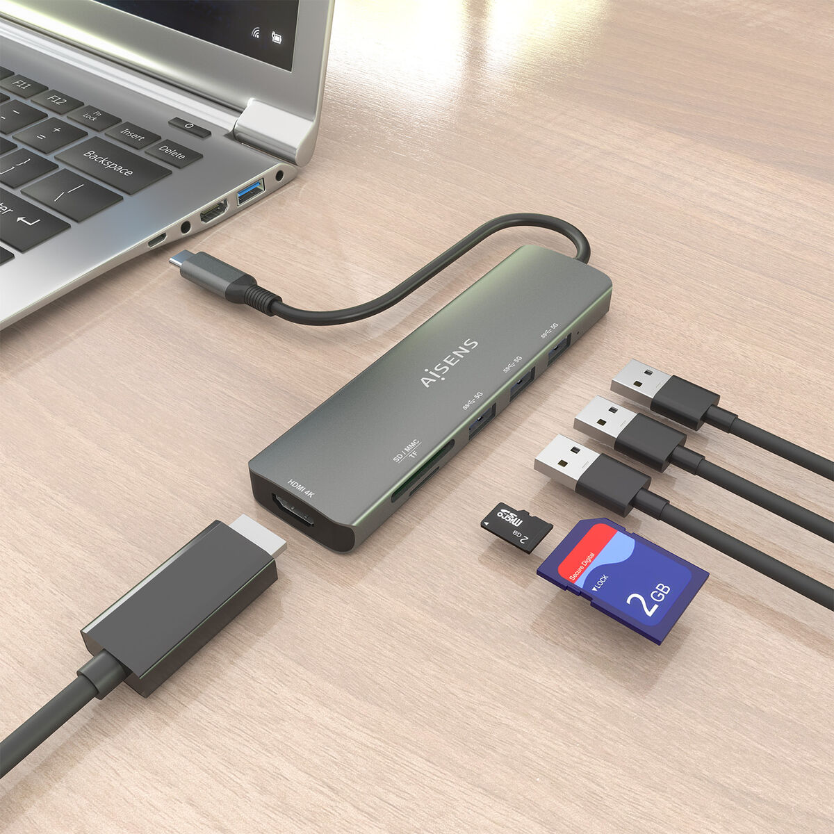 Afbeeldingen van USB Hub Aisens ASUC-6P024-GR