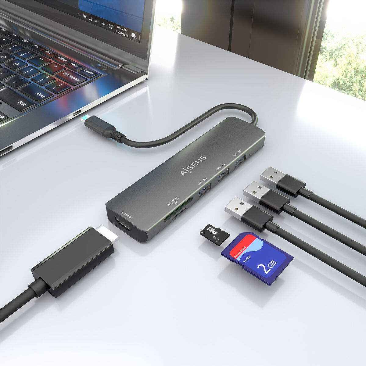 Afbeeldingen van USB Hub Aisens ASUC-6P024-GR