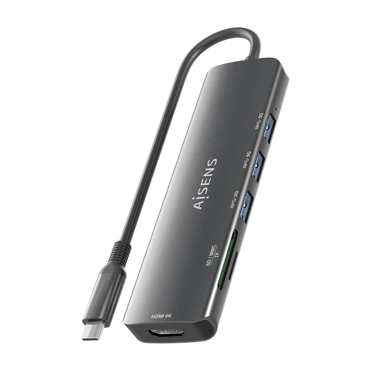 Picture of USB Hub Aisens USB-C DOCK 6 EN 1 Grey