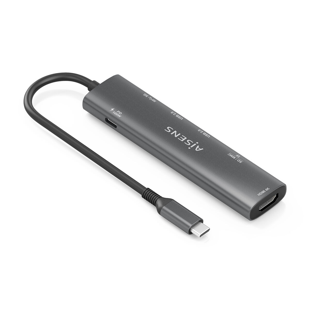 Picture of USB Hub Aisens 7 EN 1 Grey 100 W