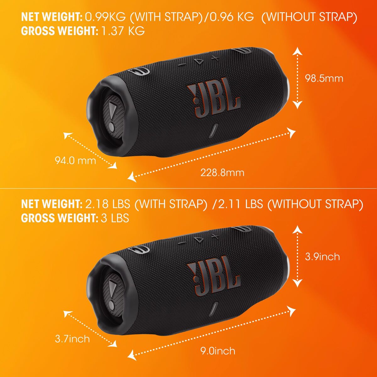 Picture of Portable Bluetooth Speakers JBL JBLCHARGE6SQUAD Printed