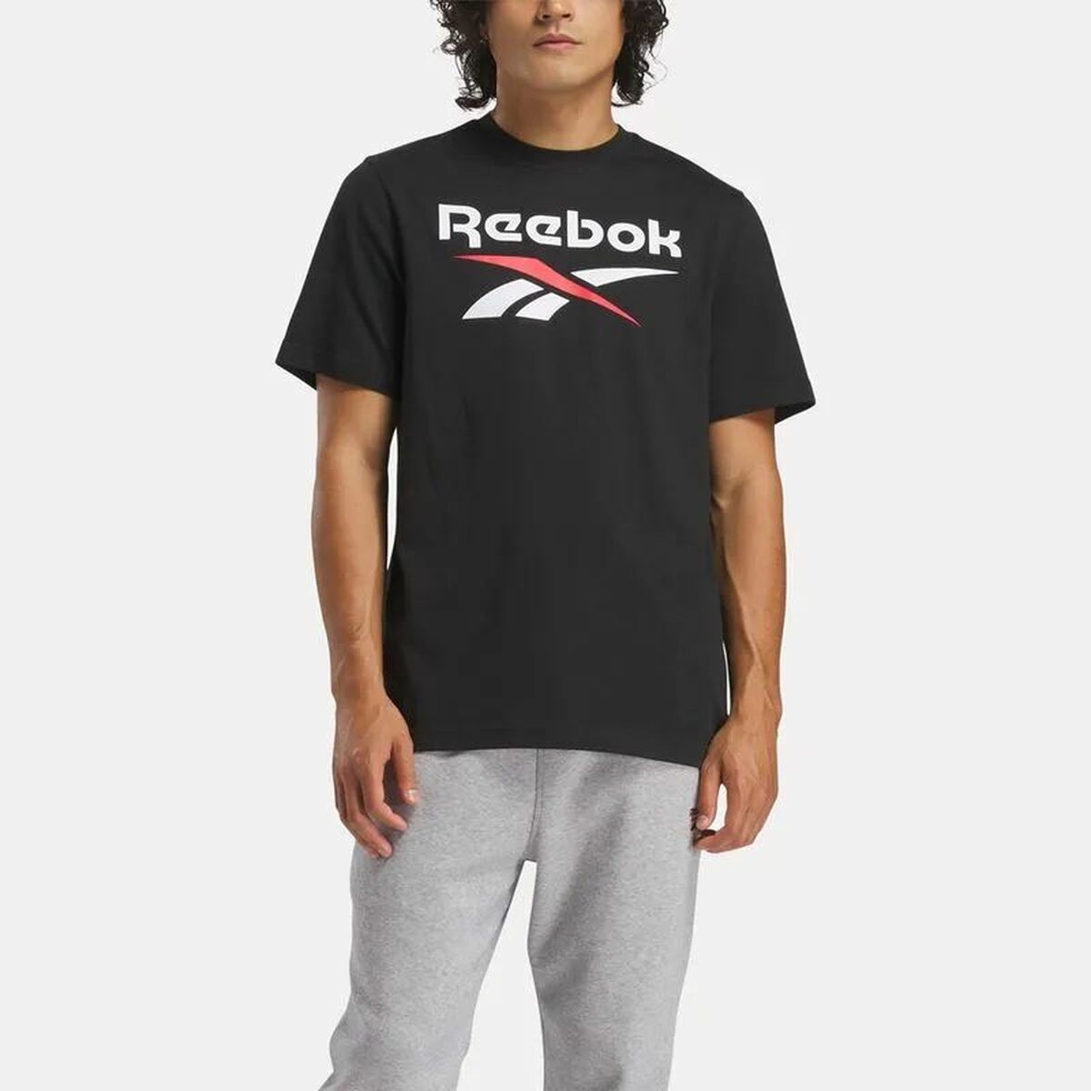 Heren-T-Shirt met Korte Mouwen Reebok Identity Big Zwart