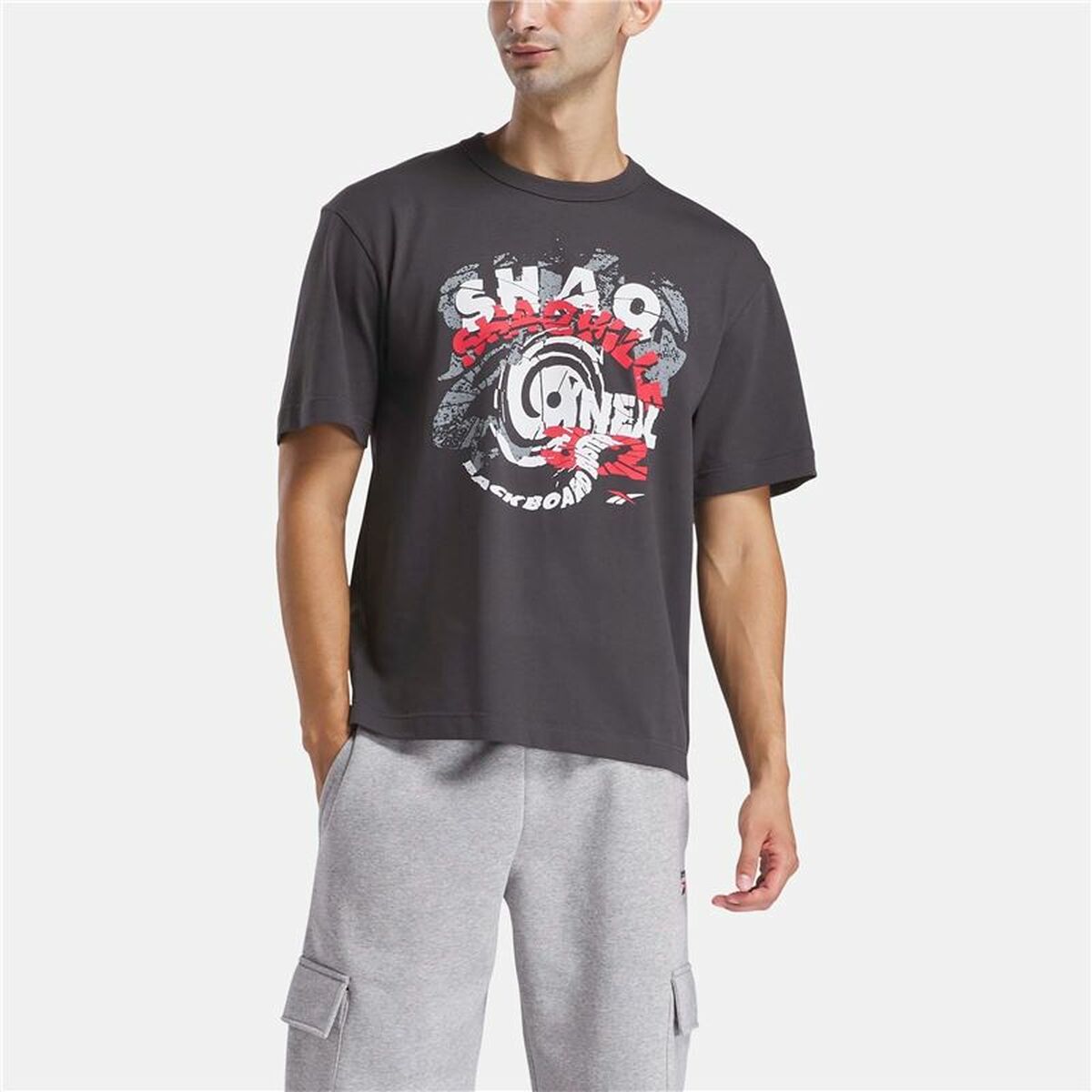 Heren-T-Shirt met Korte Mouwen Reebok Gs Hs Shaq Spiral Te Zwart