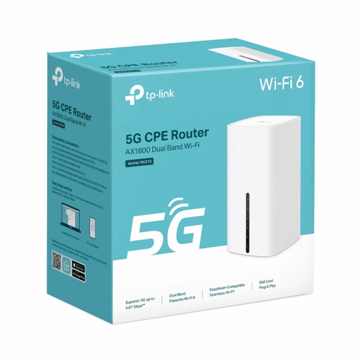 Afbeeldingen van Router TP-Link ARCHERNX210 White RJ45 Ethernet LAN Wi-Fi