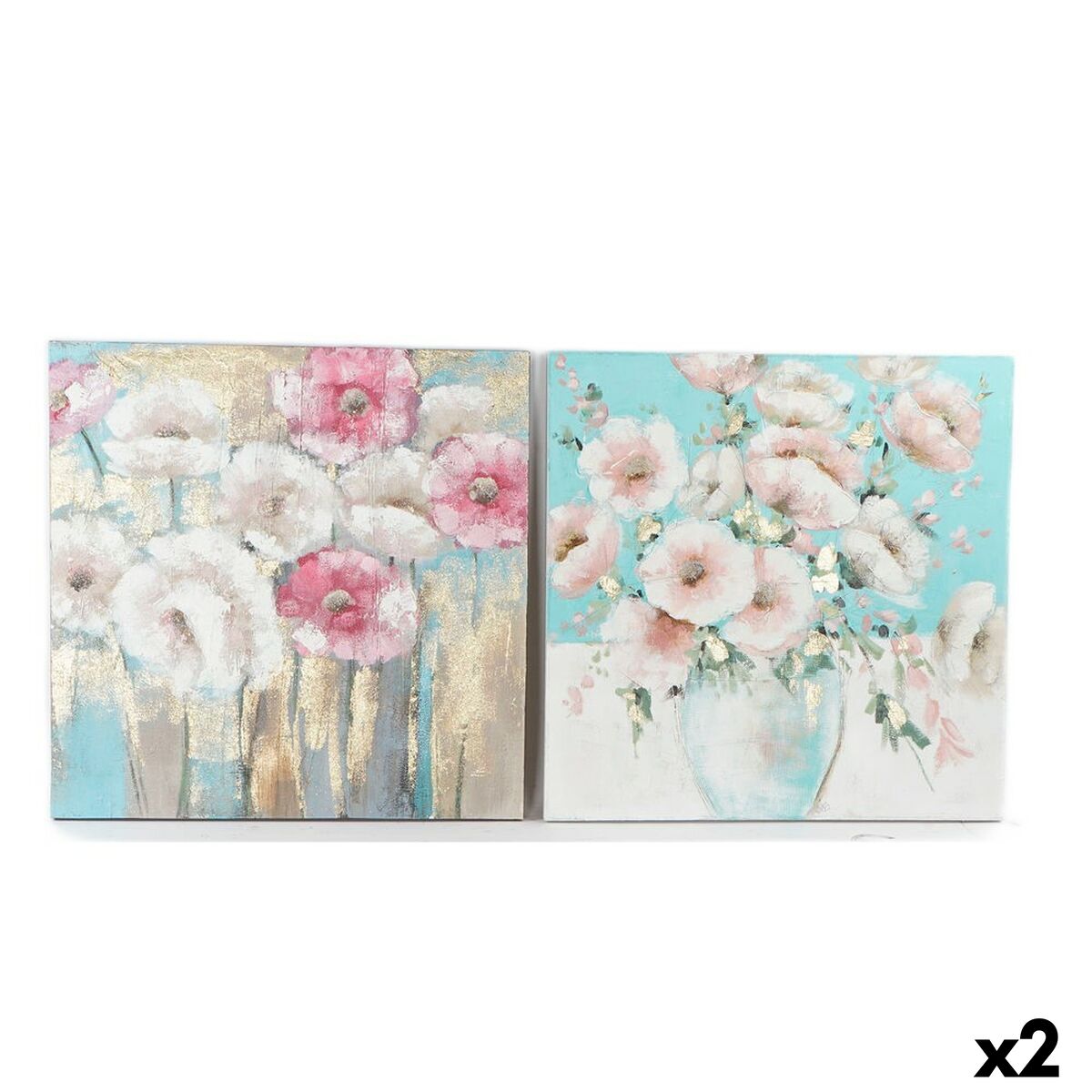 Canvas DKD Home Decor Pijnboom Canvas 99,5 x 3,5 x 99,5 cm (2 Onderdelen)