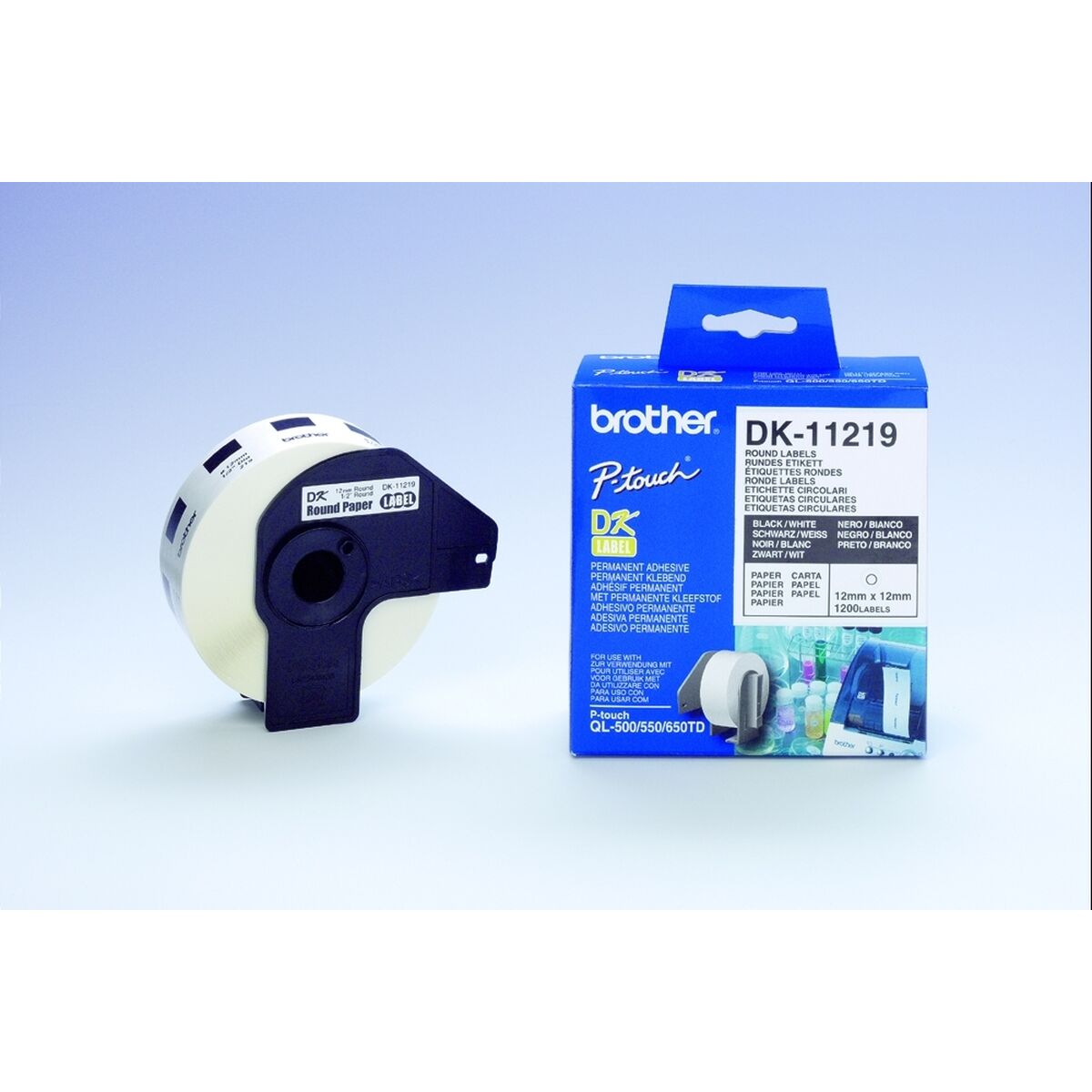 Afbeeldingen van Printer Labels Brother DK11219 White Black/White