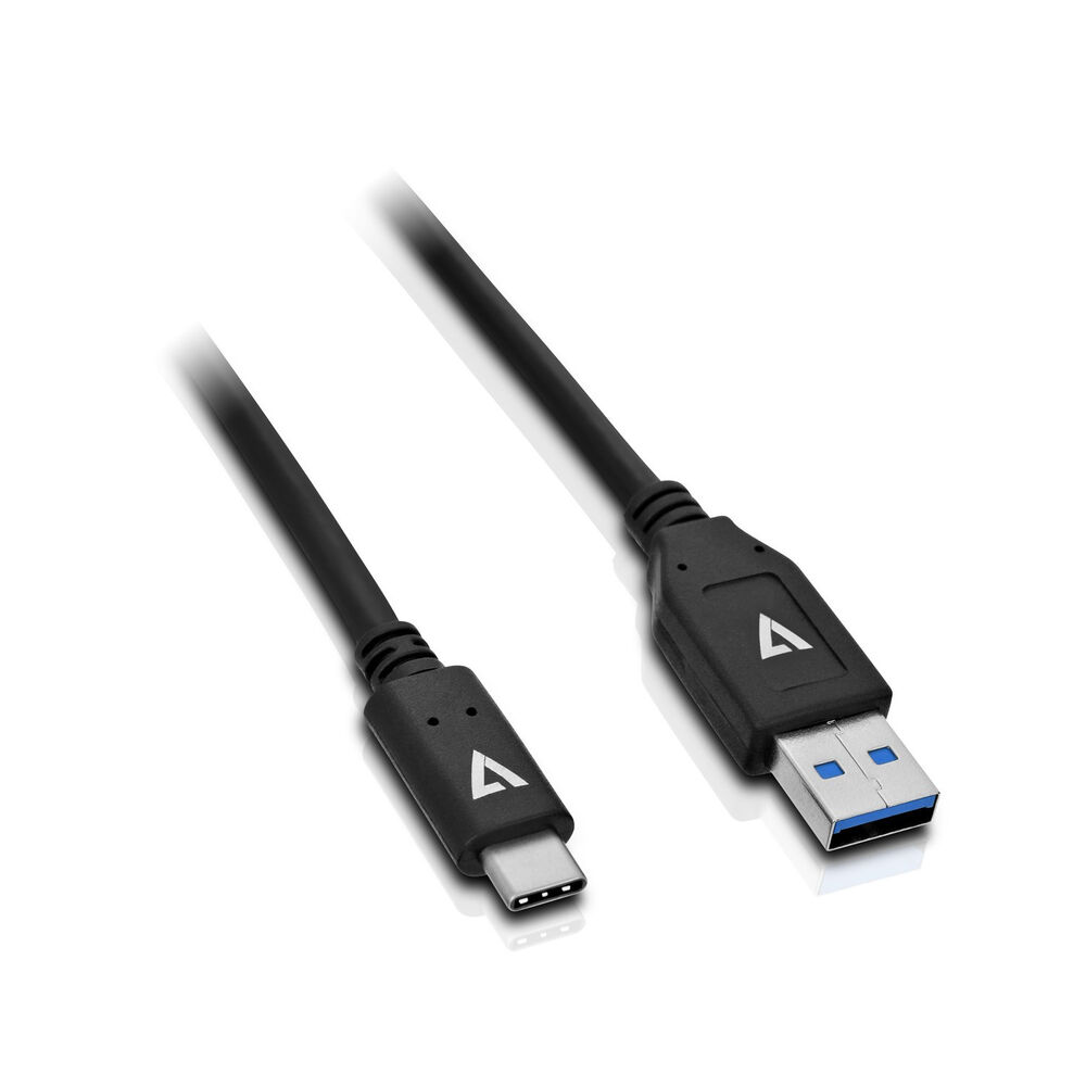 USB A to USB C Cable V7 V7U3.1AC-1M-BLK-1E   Black