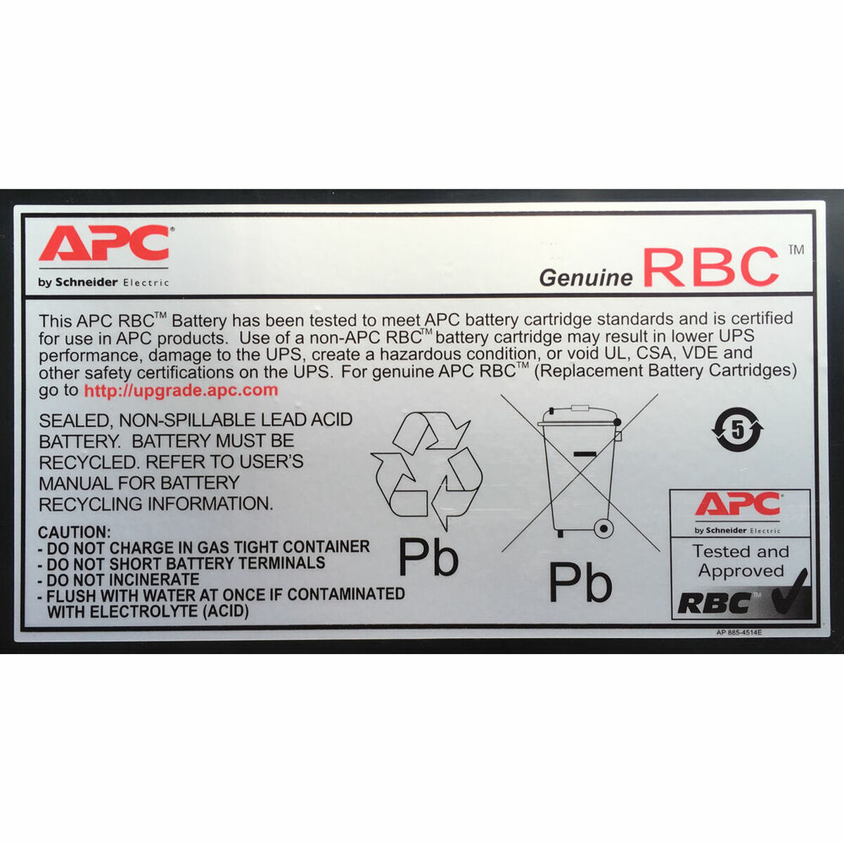 Picture of Battery for Uninterruptible Power Supply System UPS APC RBC6 Replacement