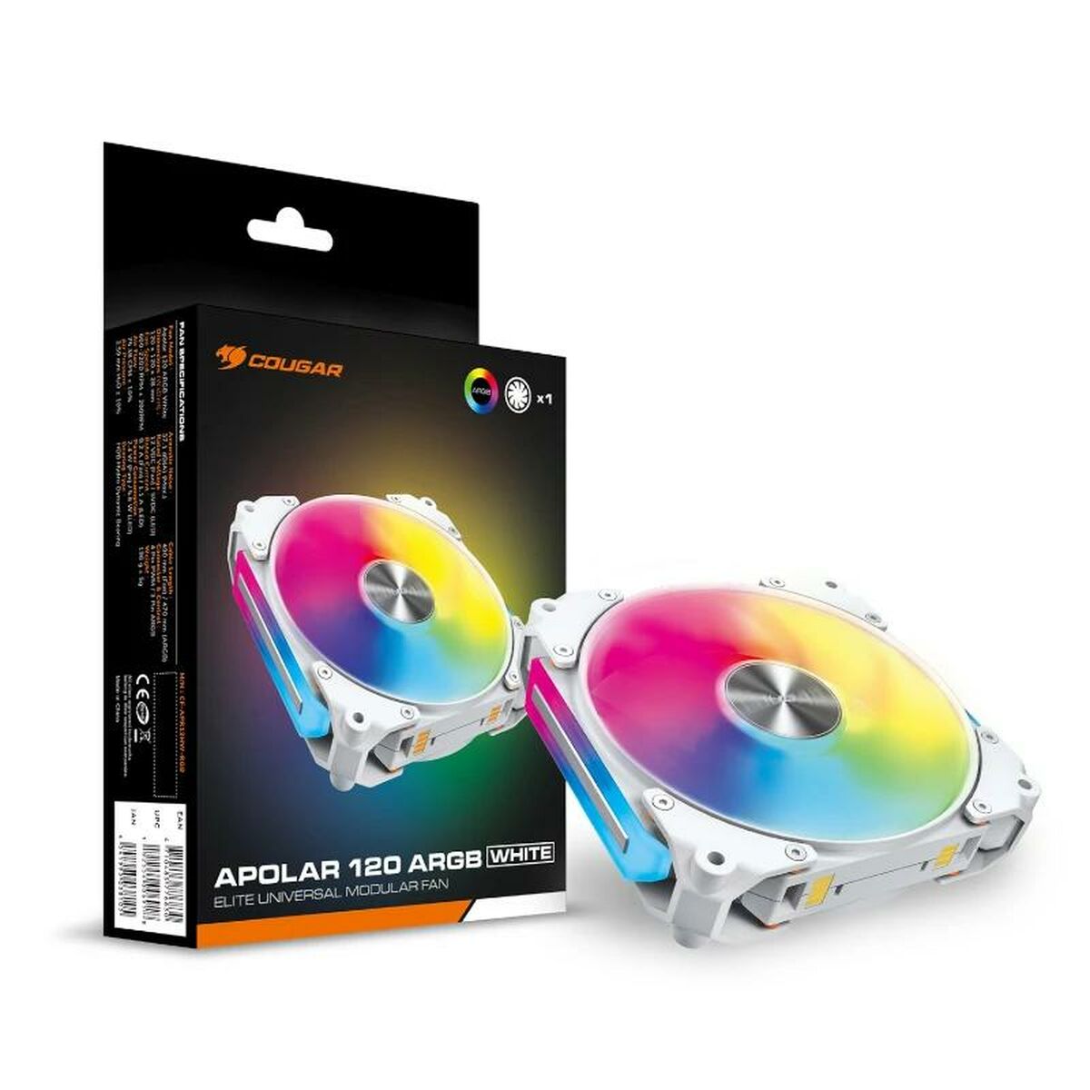 Afbeeldingen van Box Ventilator Cougar Apolar 120 Ø 12 cm White ARGB