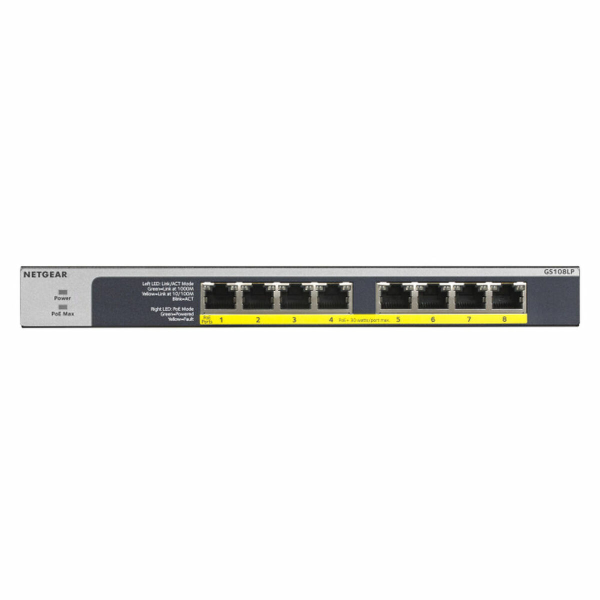 Afbeeldingen van Switch Netgear GS108LP-100EUS RJ-45