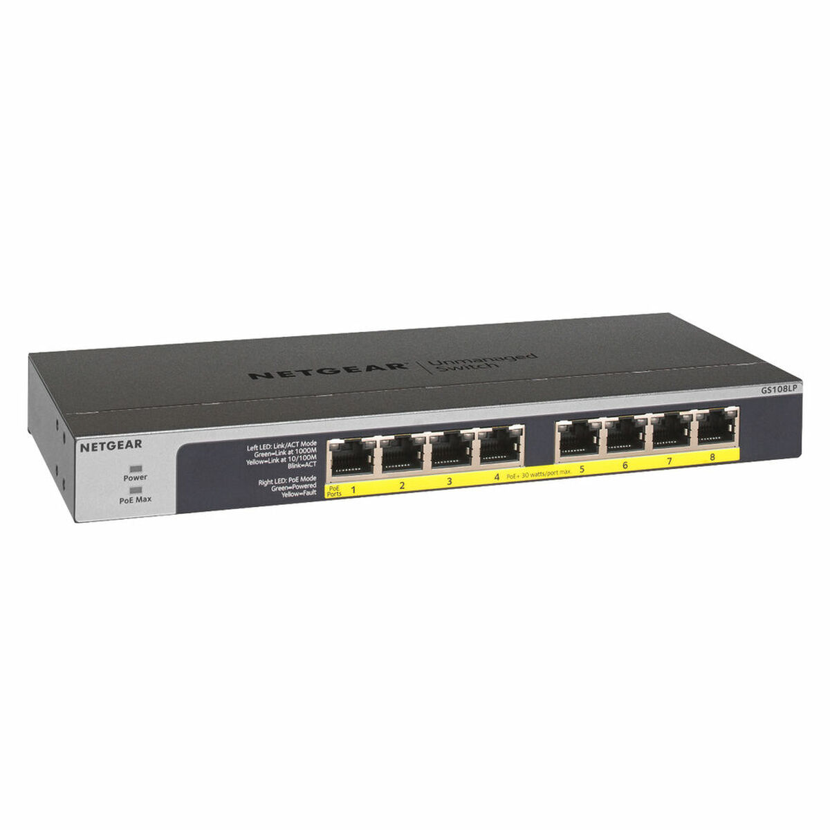 Afbeeldingen van Switch Netgear GS108LP-100EUS RJ-45