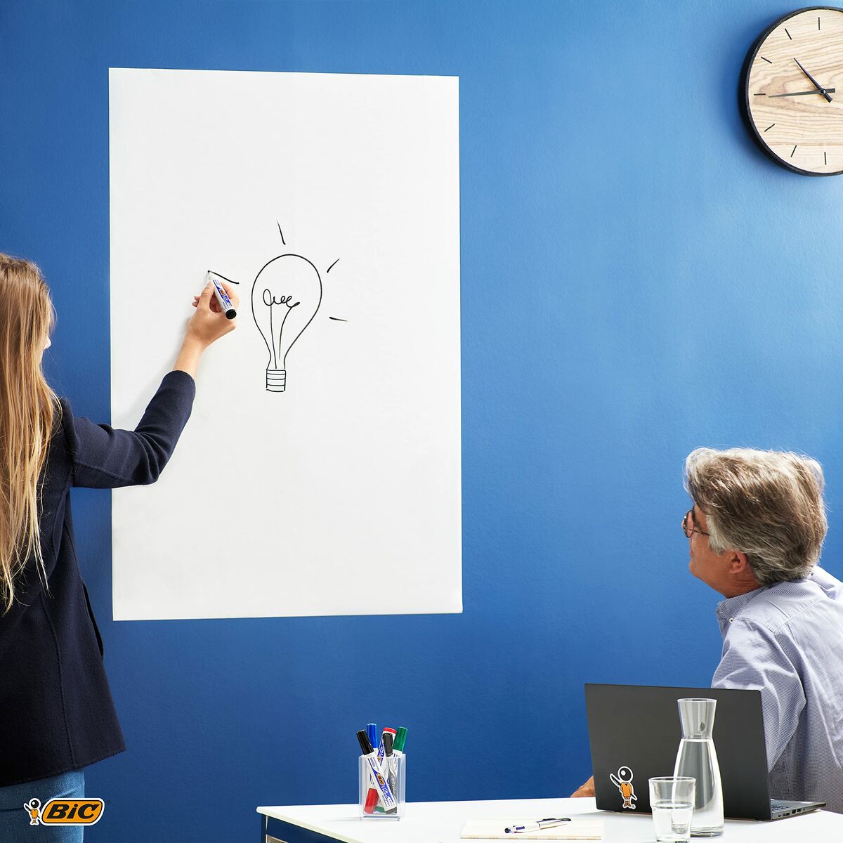 Afbeeldingen van Whiteboard Bic 870492 Adhesive 2 x 1 m