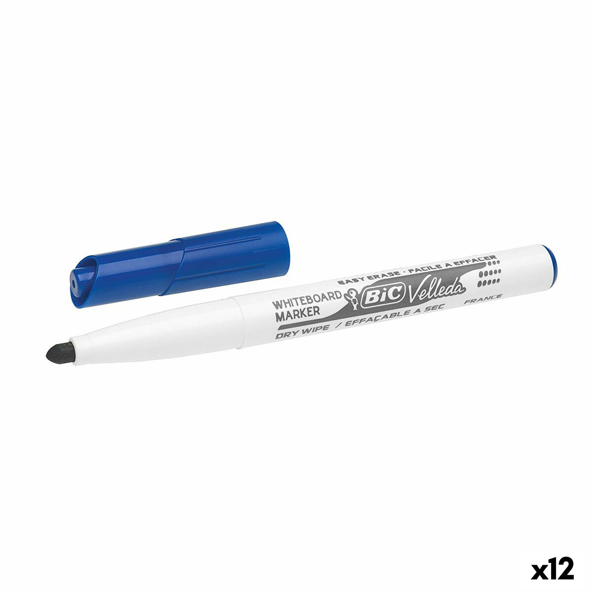 Μαρκαδόρος για πίνακα Bic Velleda 1741 Μπλε Λευκό (12 Μονάδες)