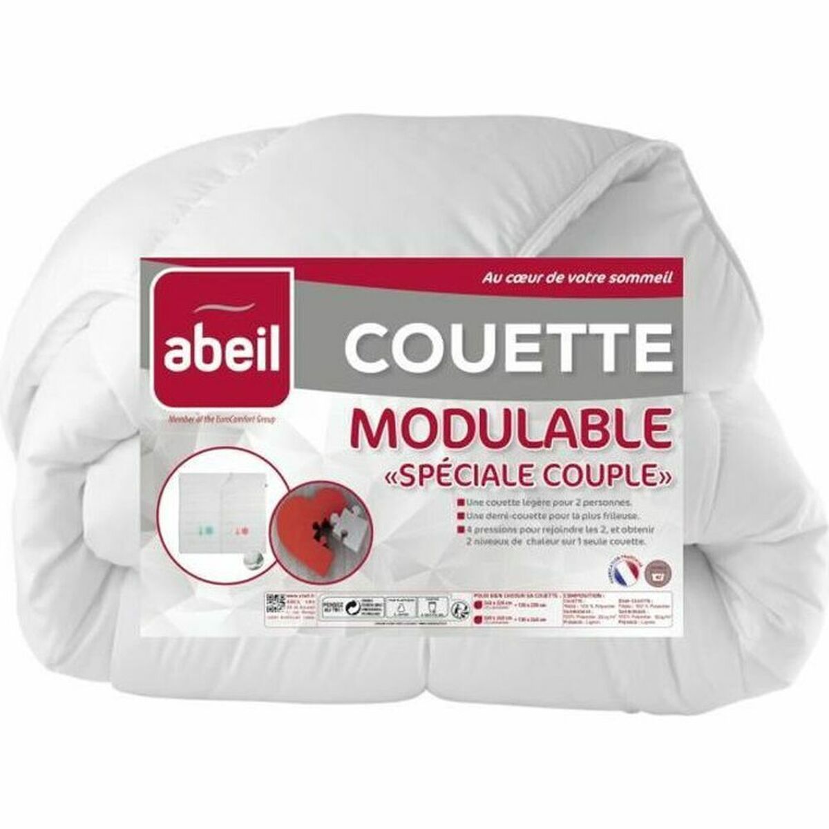 Remplissage de couette Abeil Modulable Blanc 150 g/m2 250 g/m² 240 x 260 cm (2 Pièces)