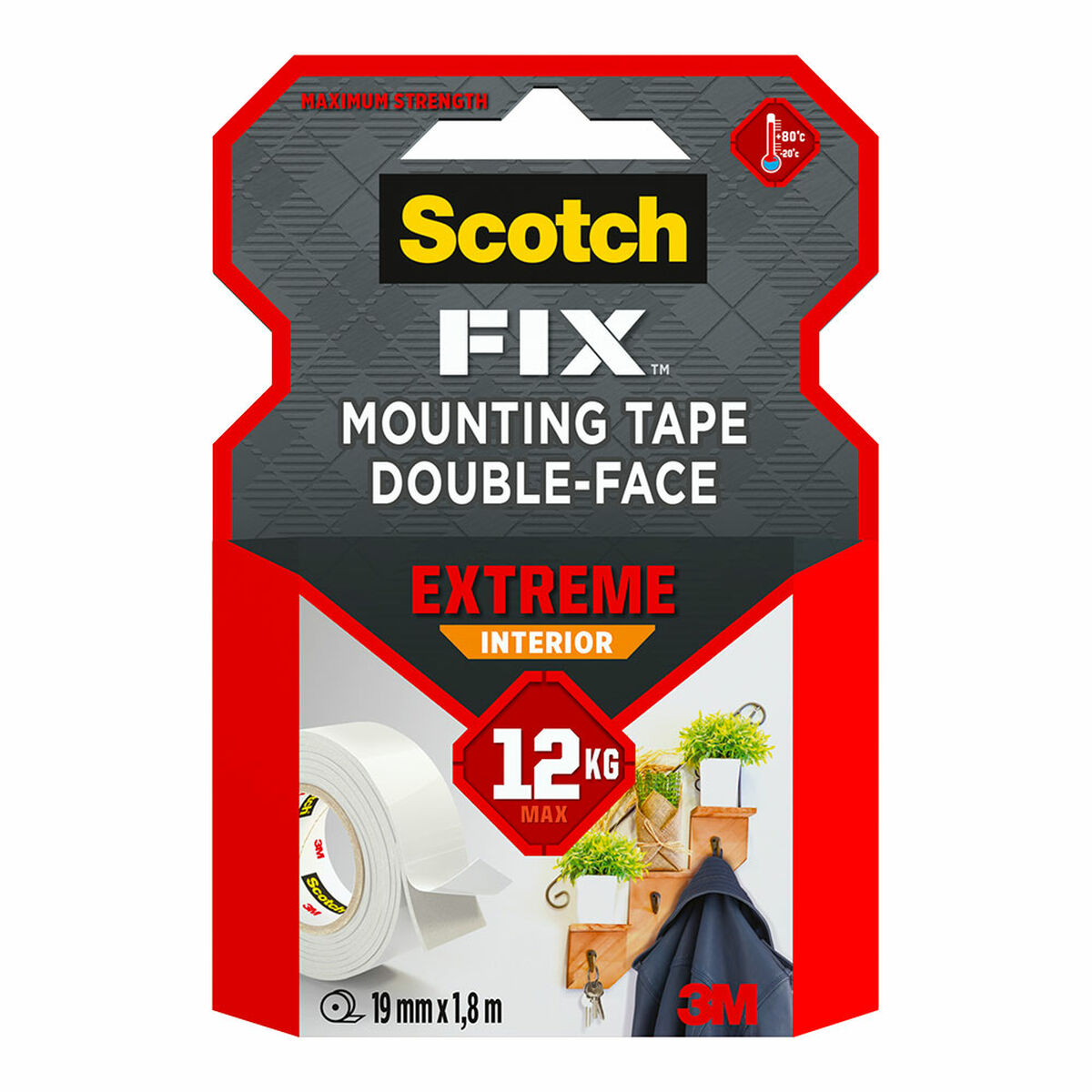 Ταινία Διπλής Óψης Scotch extreme 19 mm x 1,8 m Λευκό