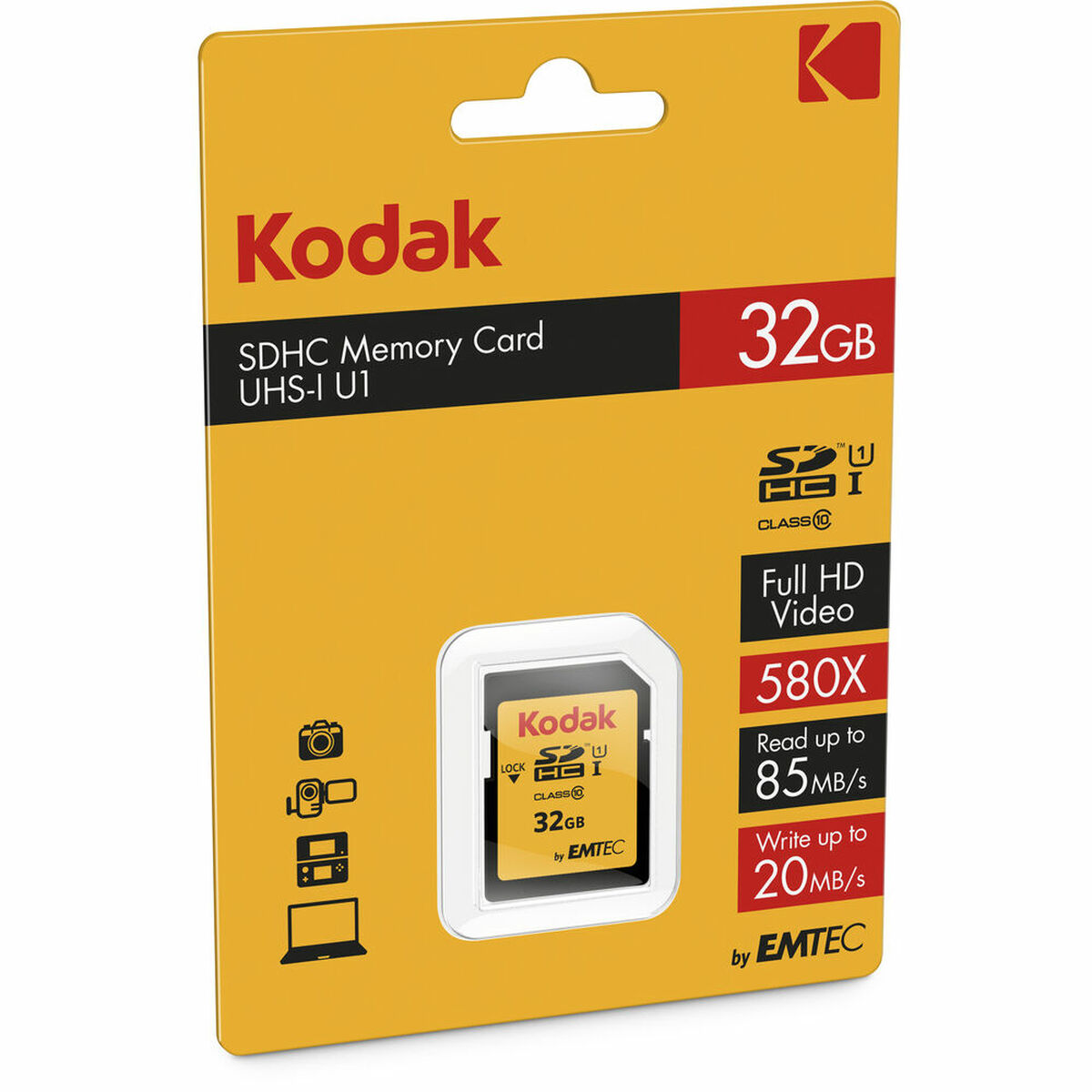Image secondaire de Carte Mémoire Micro SD avec Adaptateur Kodak SDHC32GBCLASS10U1 32 GB SDHC UHS-I Cours 10