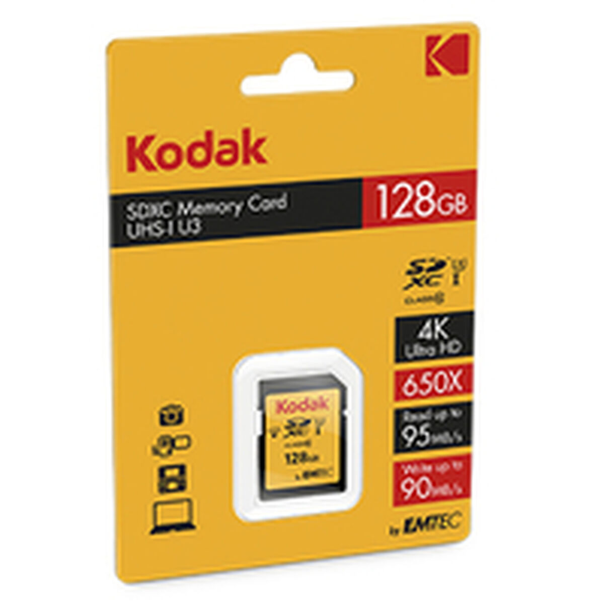 Afbeeldingen van Micro SD Memory Card with Adaptor Kodak EKMSD128GXC10HPRK 128 GB