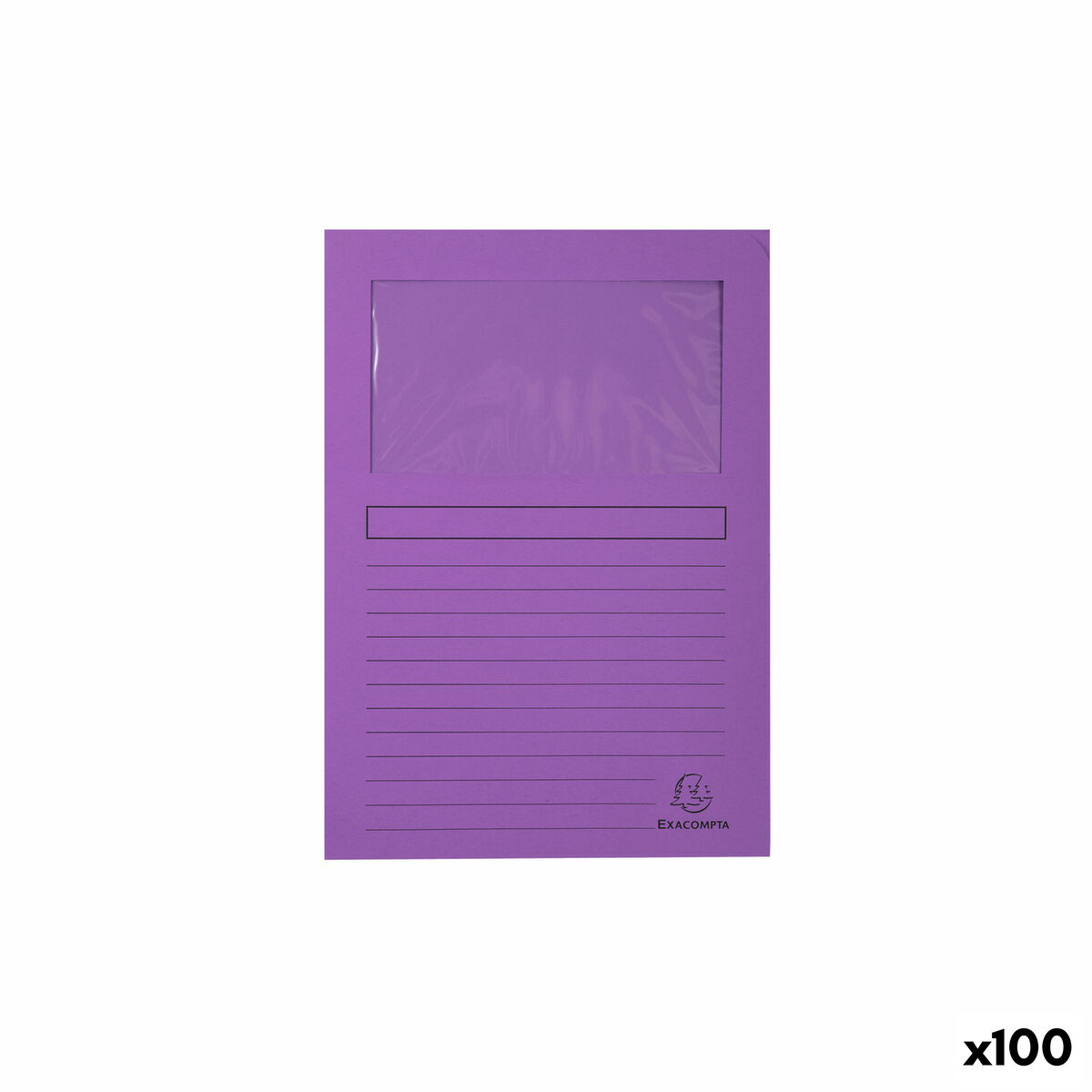 Sous-dossier Exacompta Forever Violet Fenêtre transparente A4 (100 Unités)