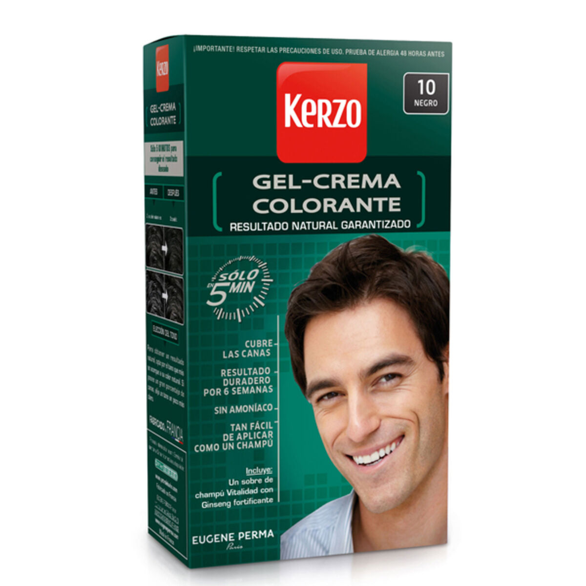 Permanent hårfarge - krem Kerzo 10 - Svart