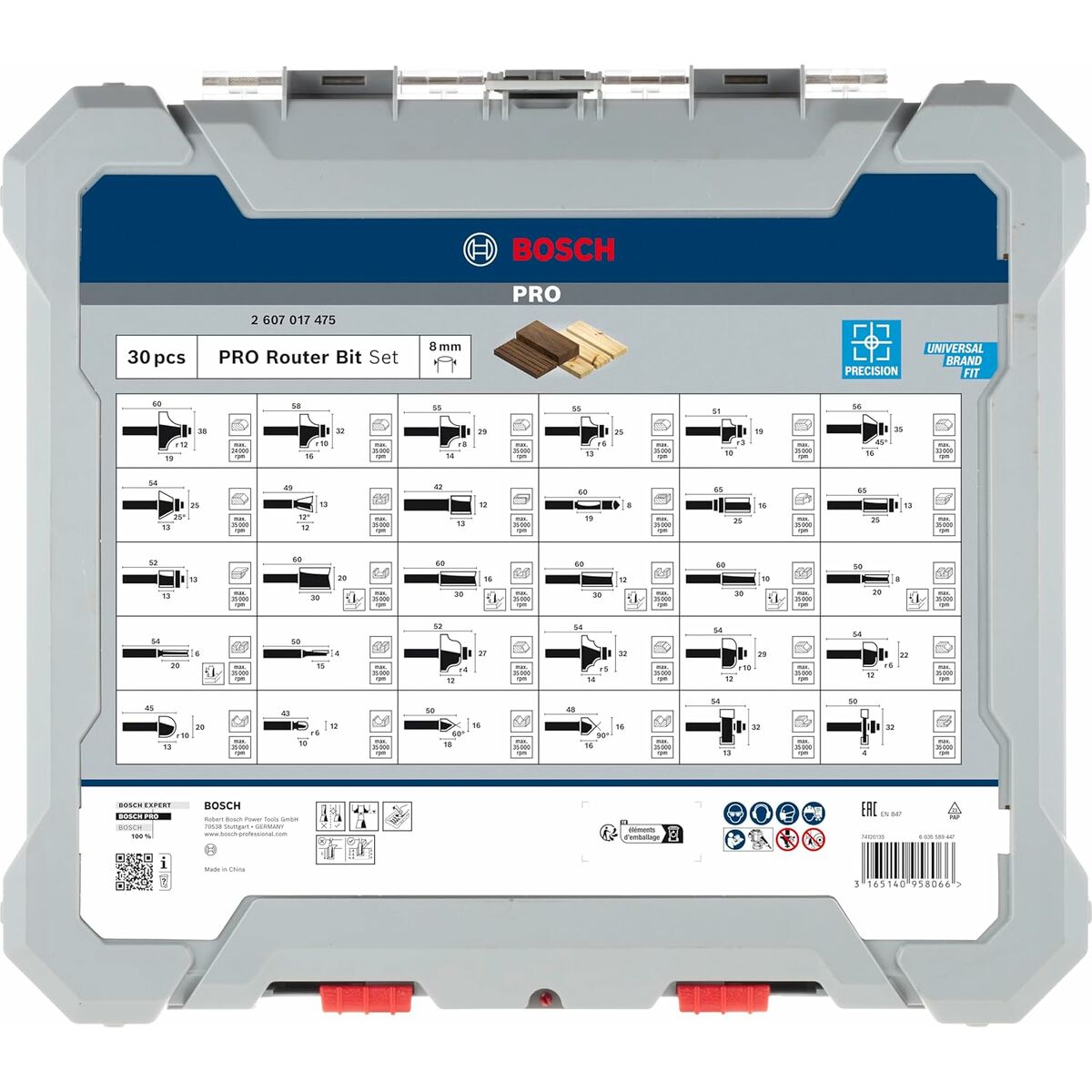 Multifunctionele frezenset BOSCH 2607017475 30 Onderdelen
