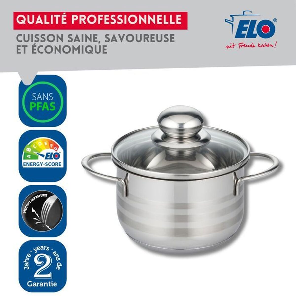 Saucepans Fackelmann Elo Brillant Steel 1,75 L 1,25 L 2 Pieces, view 5
