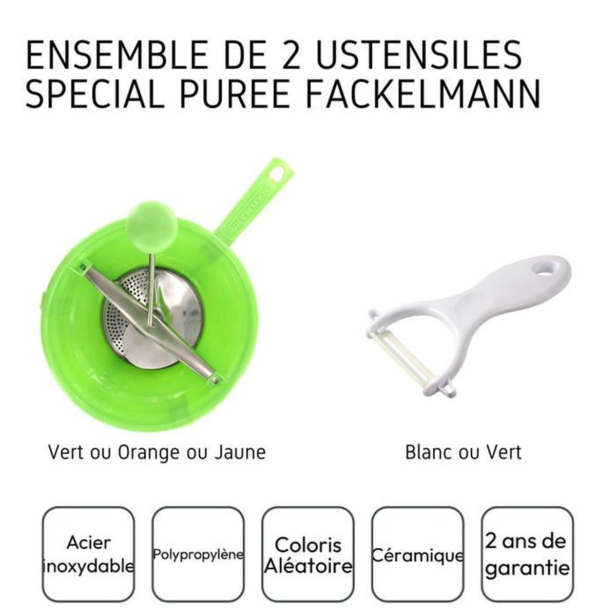 Vegetable Peeler and Grater Fackelmann Vert Ceramic Stainless steel Plastic 20 x 40 x 30 cm 2 Pieces, view 4