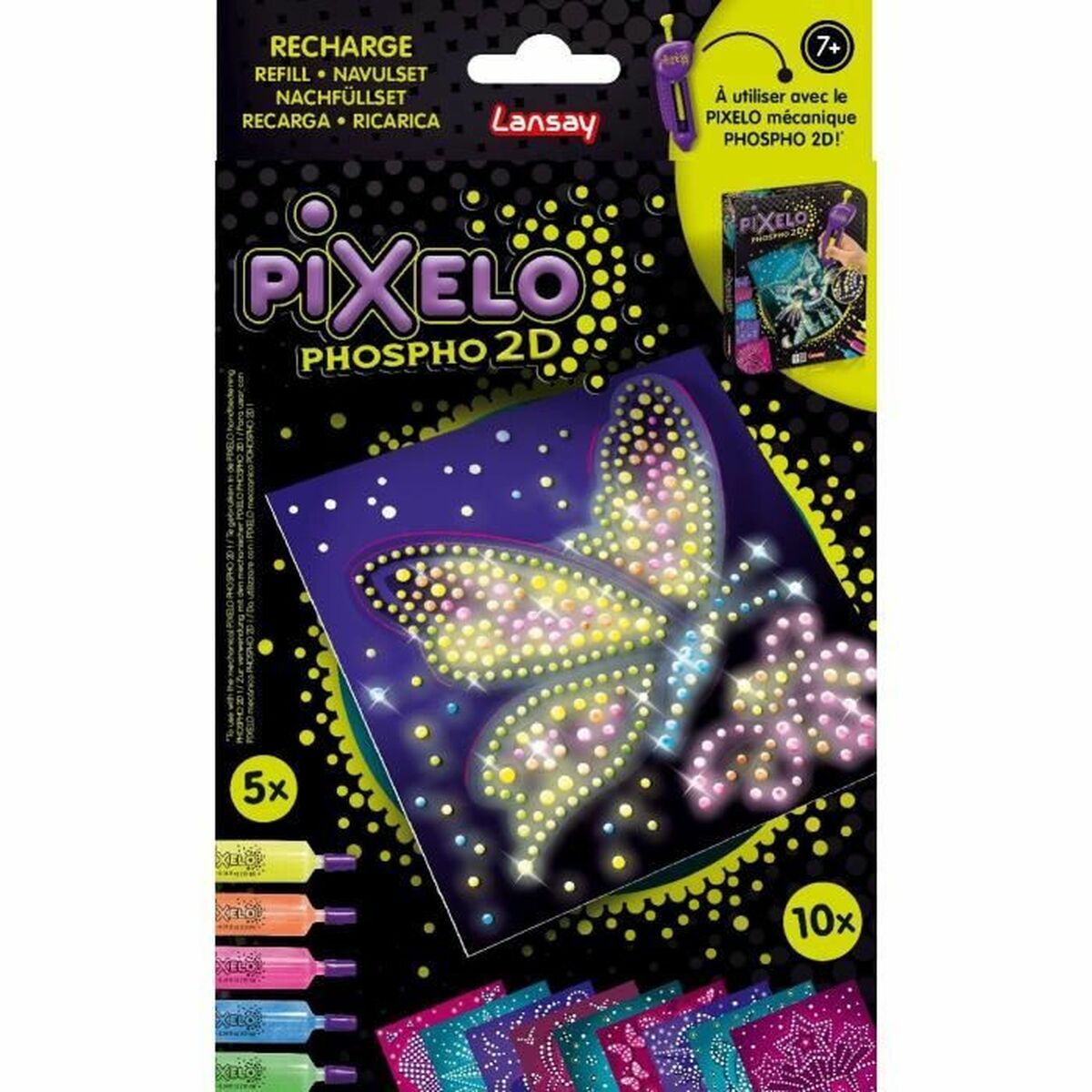 Σετ Γραφής Lansay Pixelo Phospho 2D (x10)