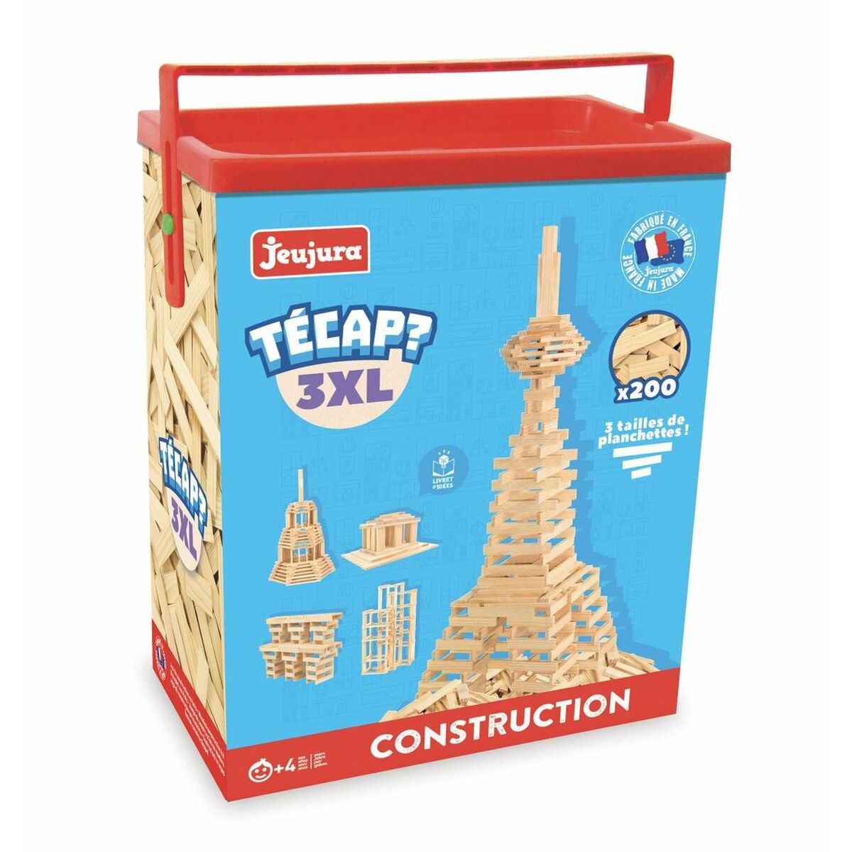 Boîte avec blocs de construction Jeujura TECAP? 3XL (200 Pièces)
