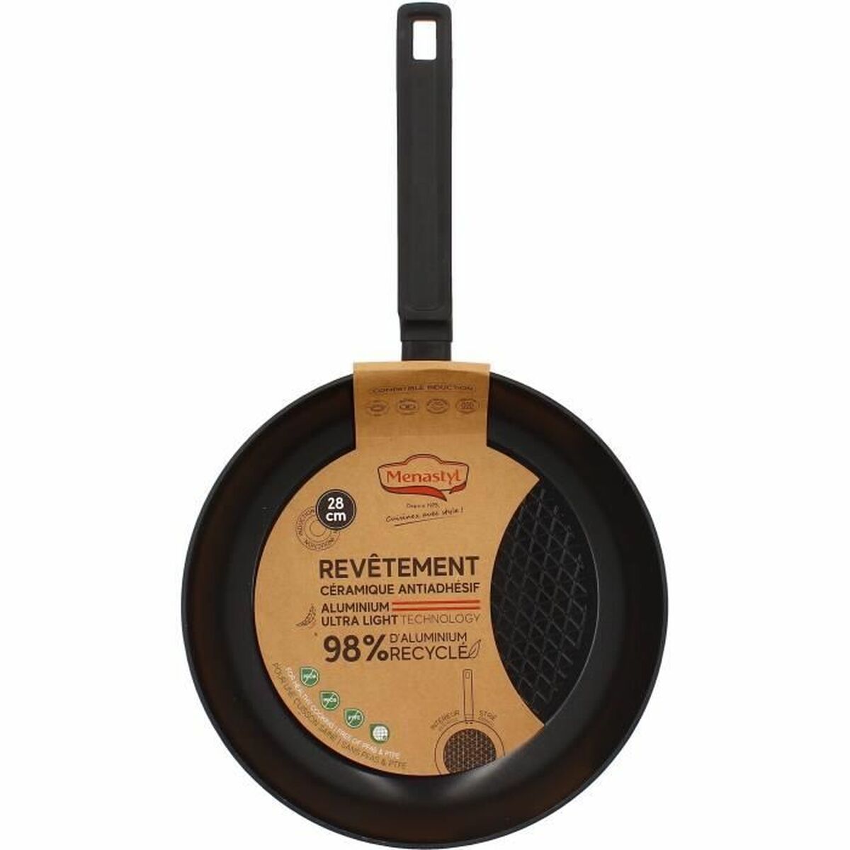 Pan Menastyl Black Toughened aluminium Ø 28 cm, view 2