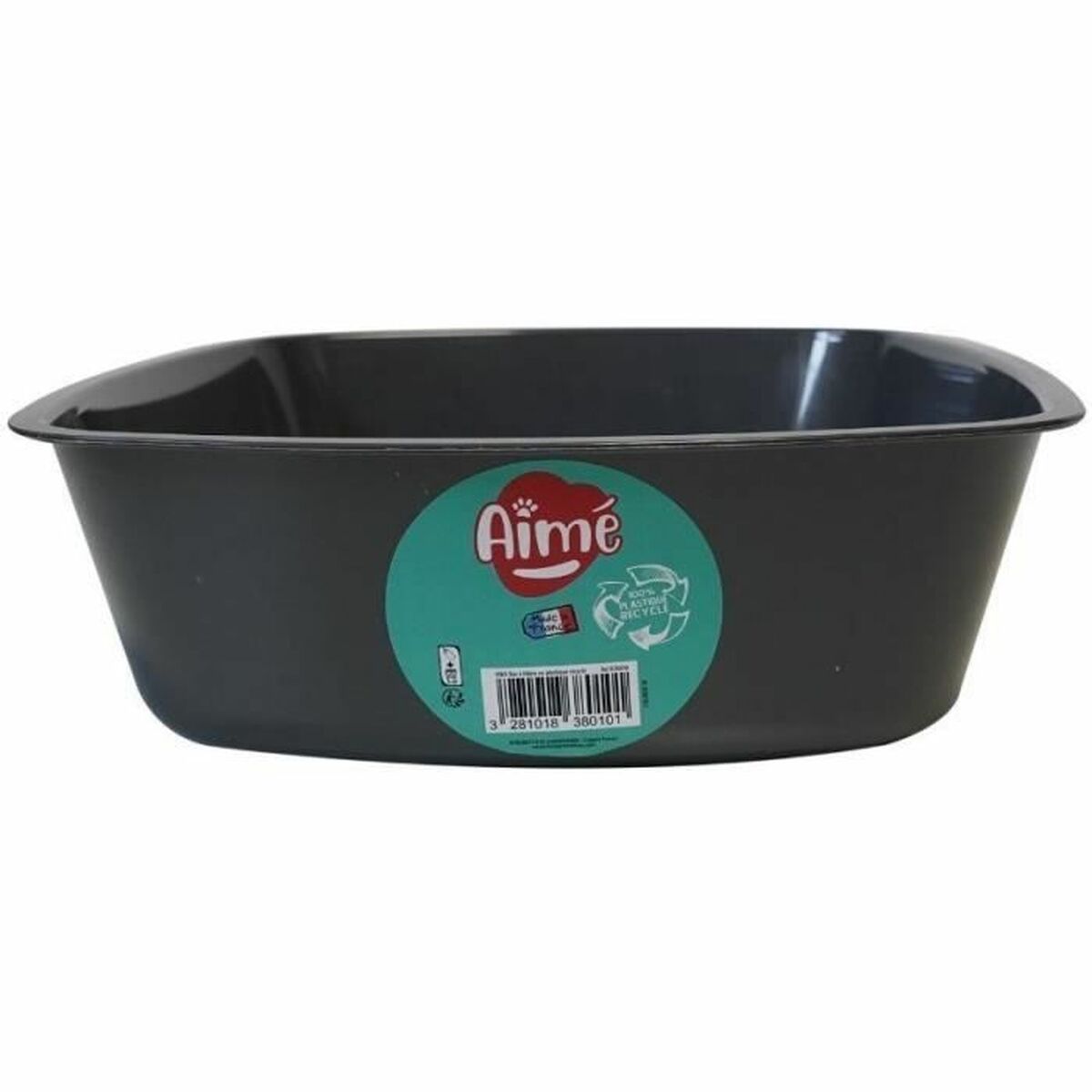 Kattenbak Aimé Zwart 43 x 31 x 10 cm Plastic