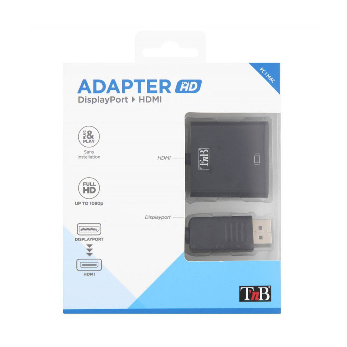 Afbeeldingen van DisplayPort to HDMI Adapter T'NB DPHDMI Black
