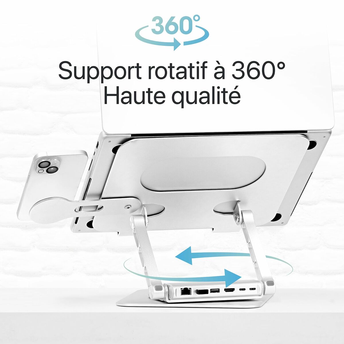 Afbeeldingen van Notebook Stand T'NB iClick Metal Modern 360º rotation