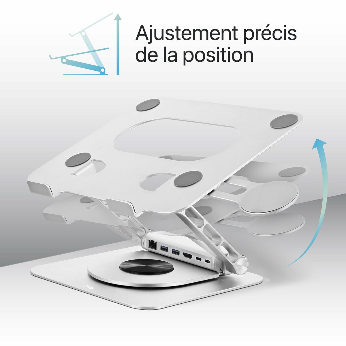 Afbeeldingen van Notebook Stand T'NB iClick Metal Modern 360º rotation