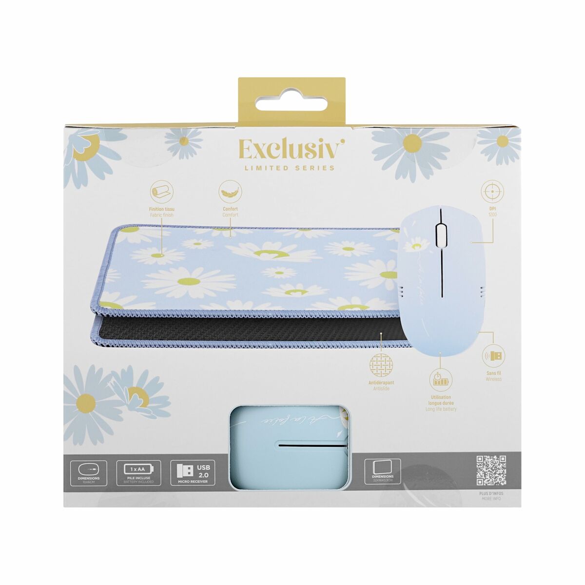 Afbeeldingen van Gaming Mouse and Mat T'NB DAISY Blue