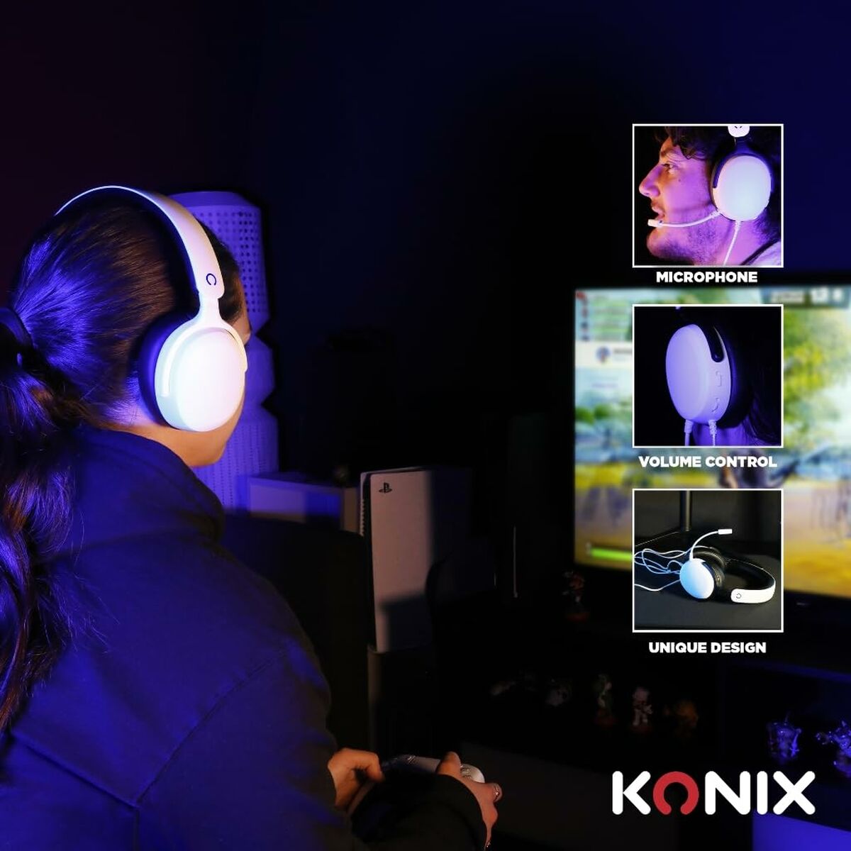 Picture of Headphones with Microphone KONIX White