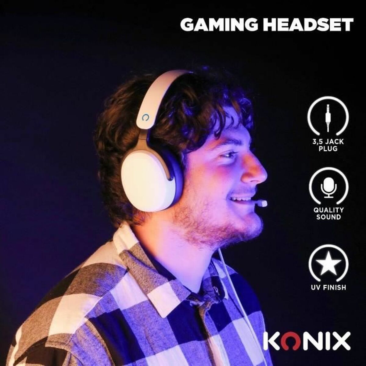 Picture of Headphones with Microphone KONIX White