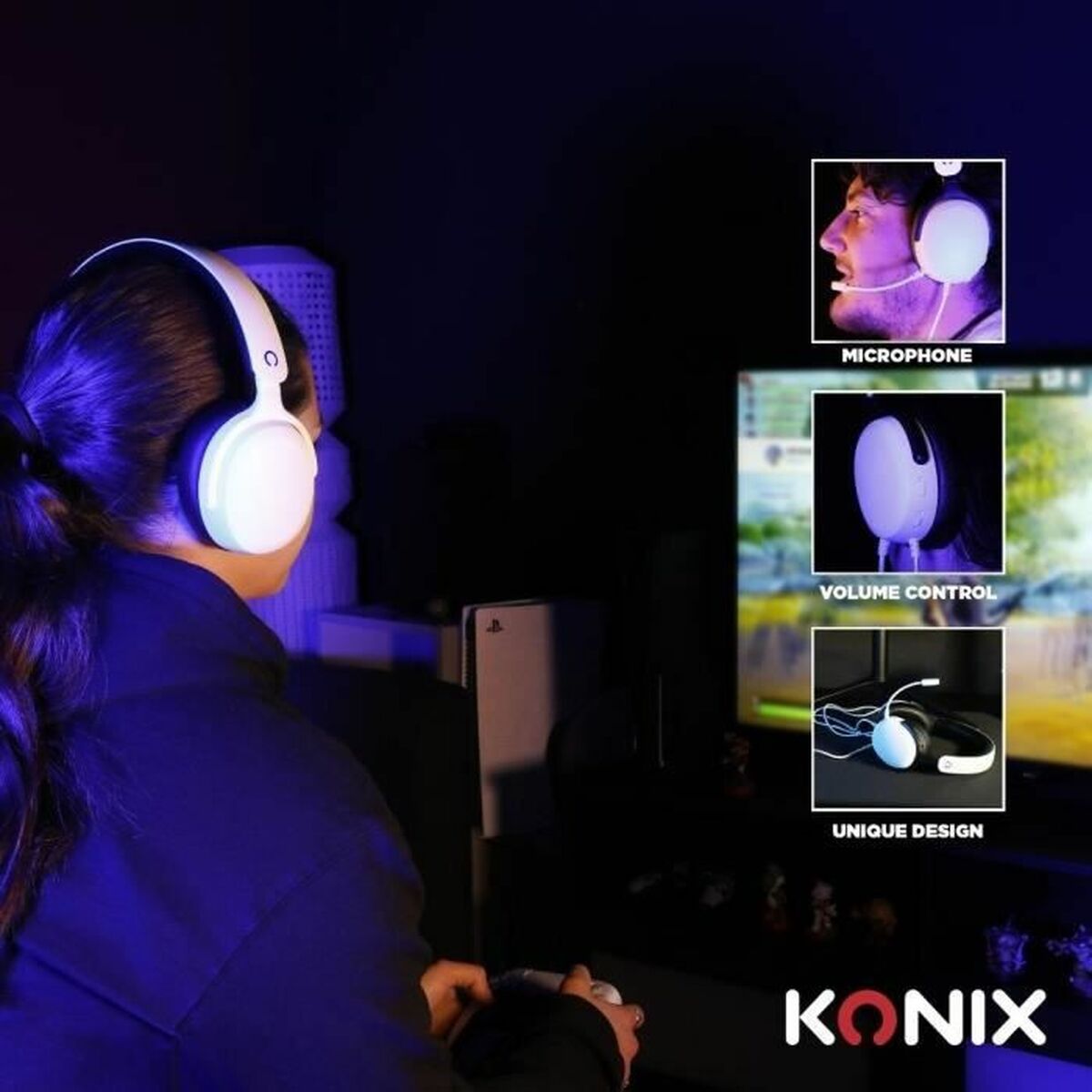 Picture of Headphones with Microphone KONIX White