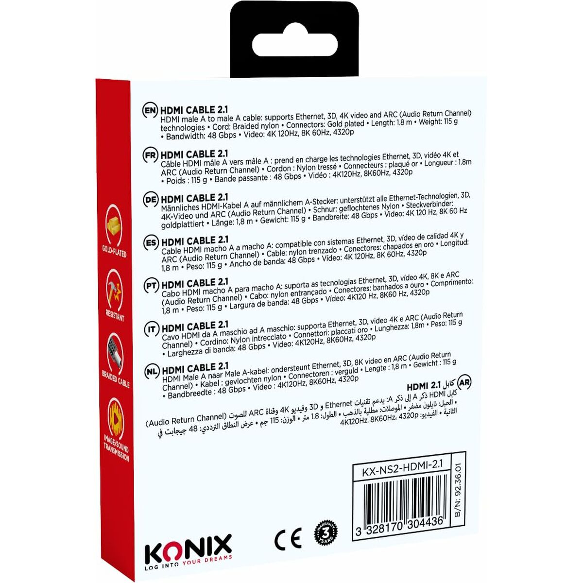 Afbeeldingen van HDMI Cable KONIX