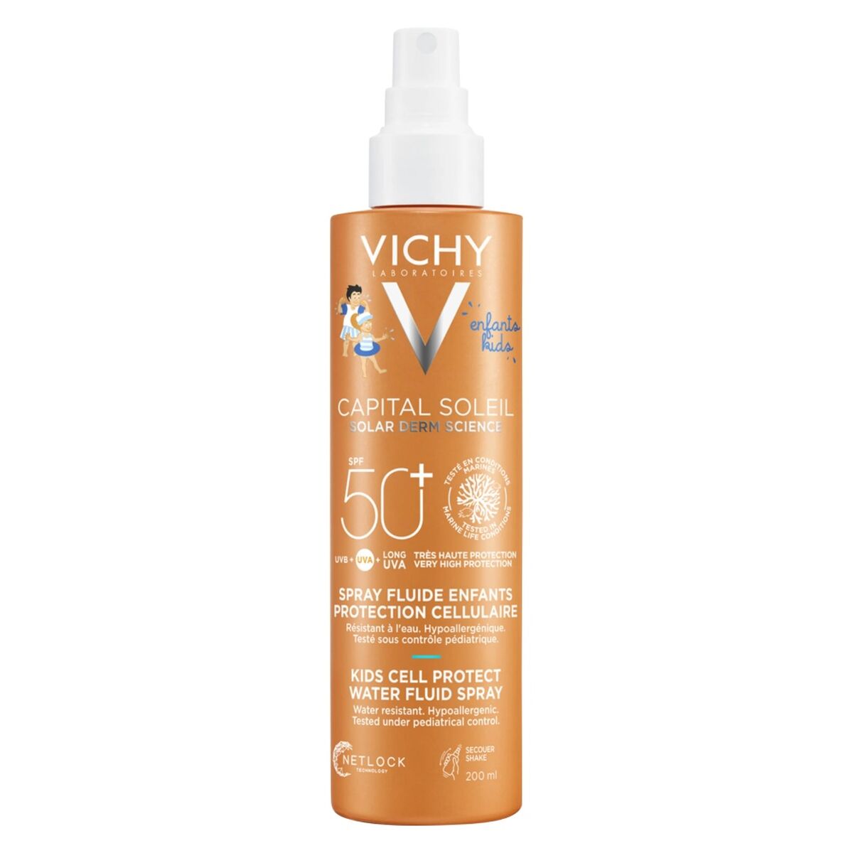 Zonnebrandspray voor Kinderen Vichy Cell Protect Spf 50+ 200 ml 4 Onderdelen