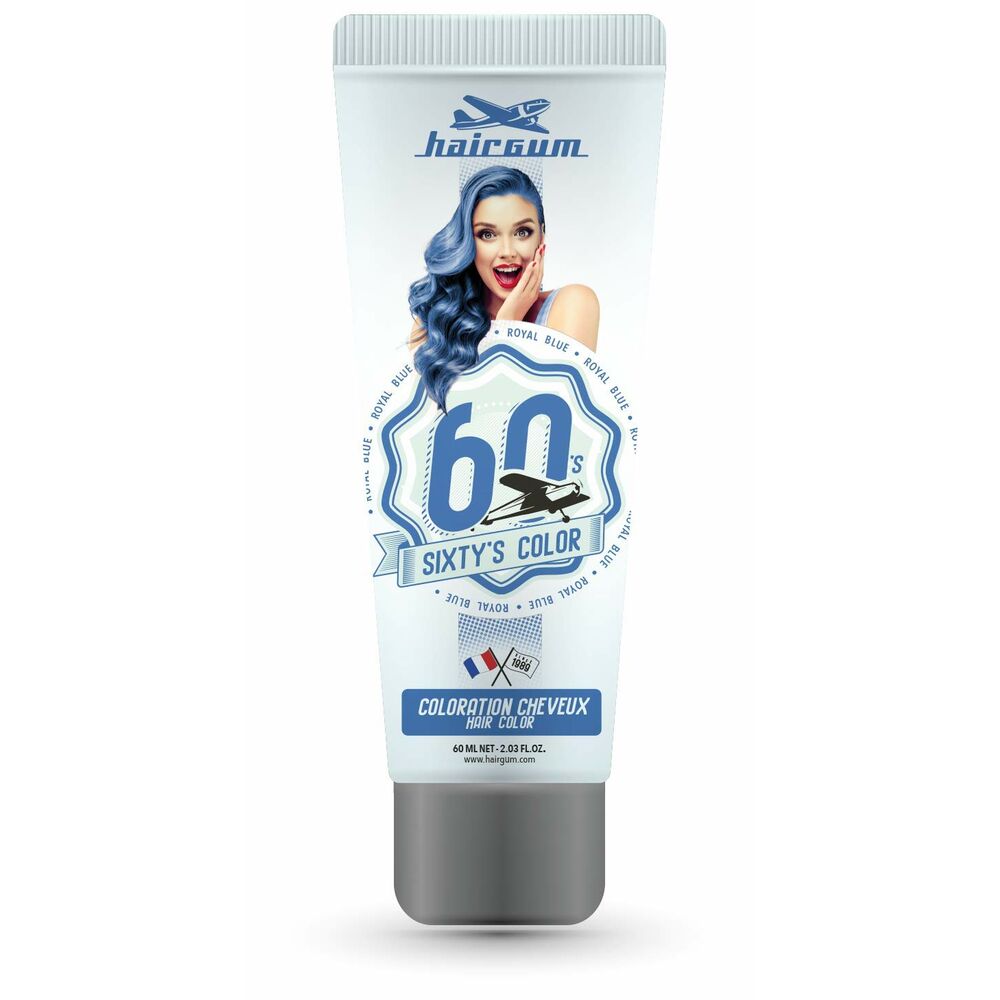 Semi-permanente kleurstof Hairgum Sixty's Color royal blue (60 ml)