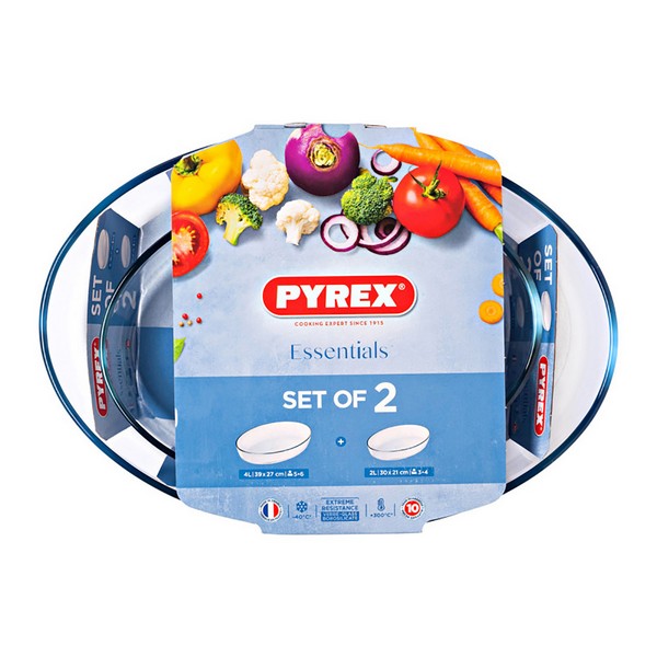 Set of Oven Dishes Pyrex Essentials Borosilicate Glass (2 pcs)