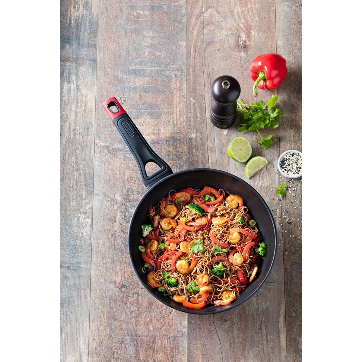 Wokpan Pyrex Zwart Aluminium