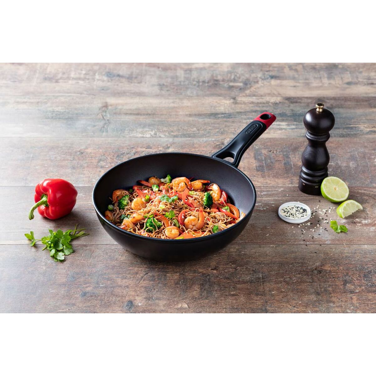 Wokpan Pyrex Zwart Aluminium