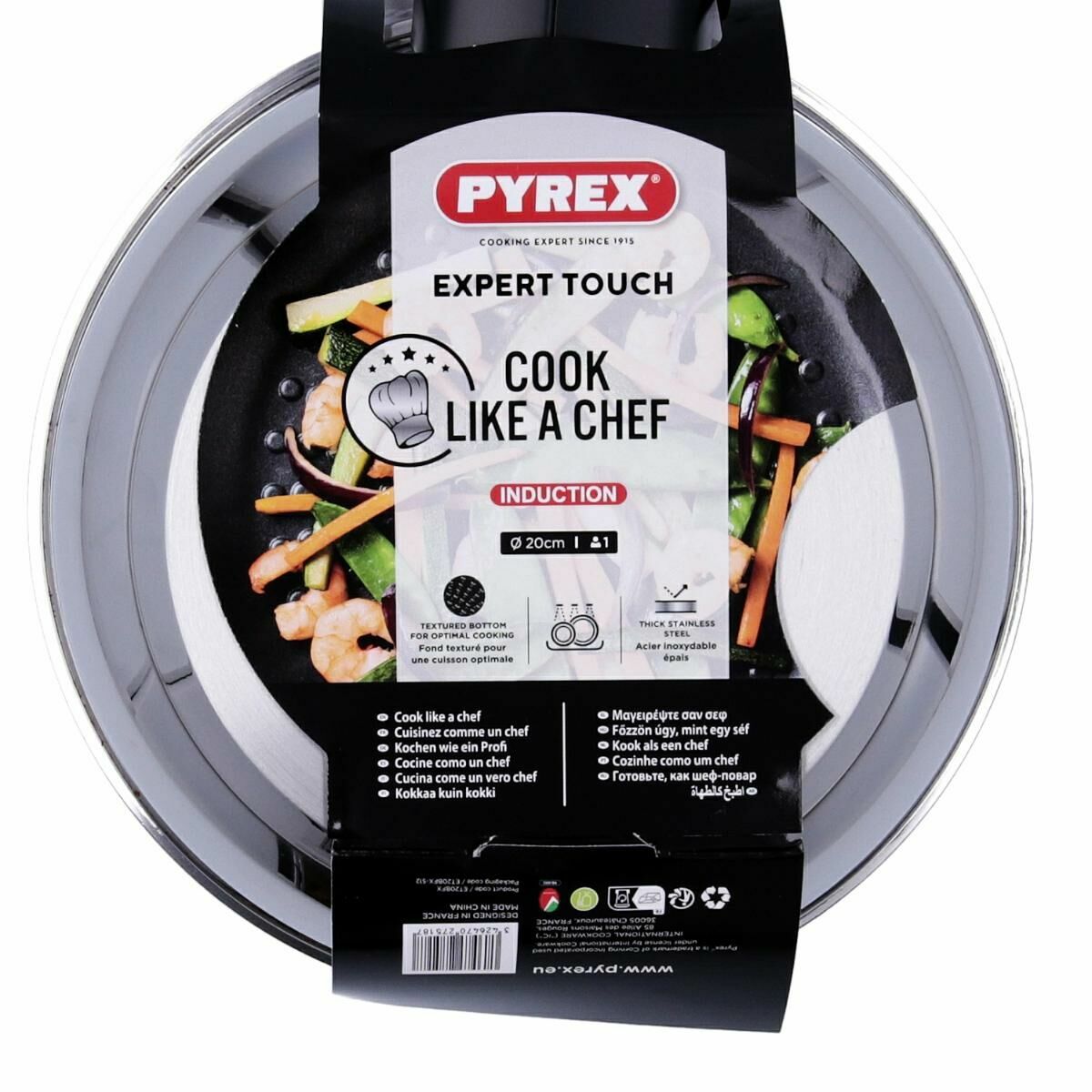 Wokpan Pyrex Zwart Aluminium