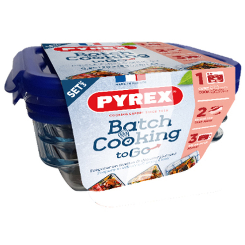 Set of lunch boxes Pyrex Cook & Go Crystal Transparent (3 x 0,8 L)