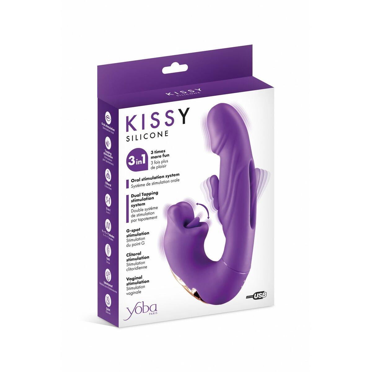 Vibrátor pro dvojici Dual Stimulation Yoba Kissy  Fialová